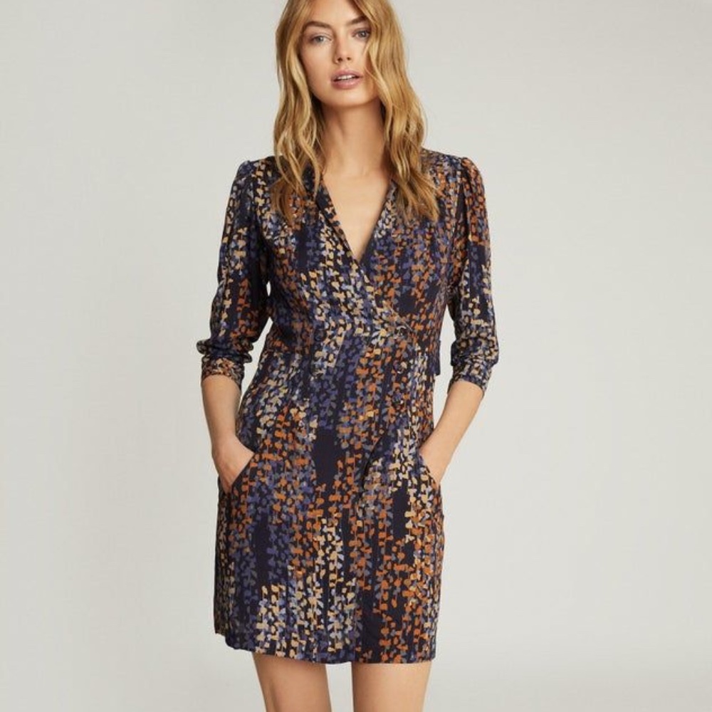 NWT - Reiss Esmerelda  Dress  - Eco Moon Print